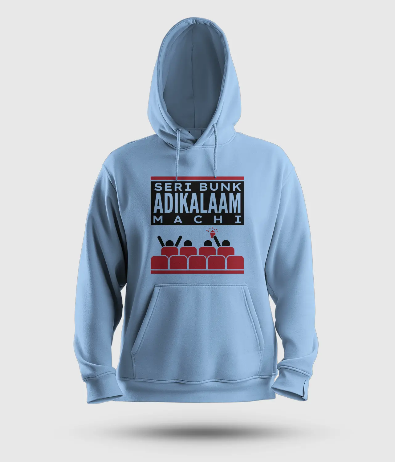 Seri Bunk Adikalaam Machi Men/Unisex Hoodie in Baby Blue Color