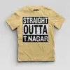 Straight Outta T-Nagar Boys Round Neck T-Shirt in Beige Color