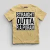Straight Outta R.a Puram Boys Round Neck T-Shirt in Beige Color