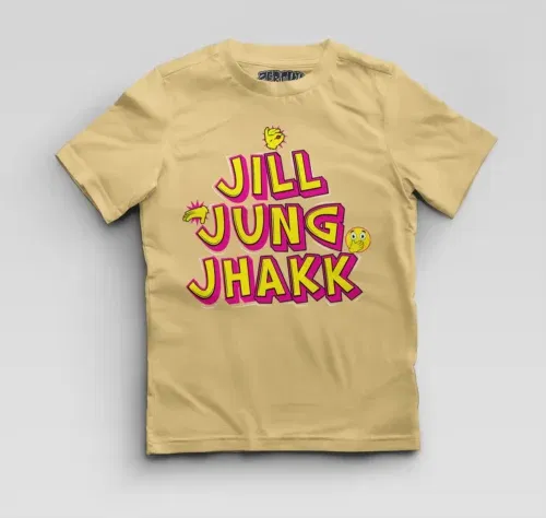 Jill jung jhakk boys round neck t-shirt in beige color