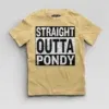 Straight Outta Pondy Boys Round Neck T-Shirt in Beige Color