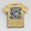 Straight Outta Thanjavur Boys Round Neck T-Shirt in Beige Color