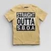 Straight Outta Sboa Boys Round Neck T-Shirt in Beige Color