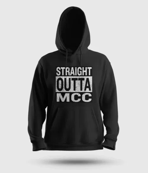 Straight outta mcc men/unisex hoodie in black color