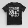 Straight Outta T-Nagar Boys Round Neck T-Shirt in Black Color