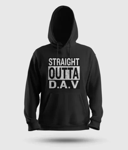 Straight outta dav men/unisex hoodie in black color
