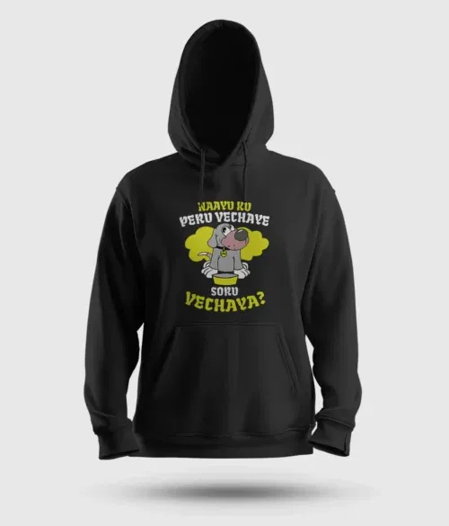 Naayu ku peru vachaye soru vachaye men/unisex hoodie in black color