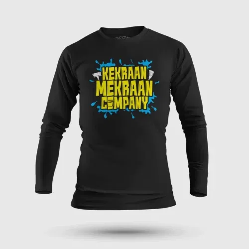 Kekraan mekraan company men/unisex long sleeve t-shirt in black color