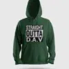 Straight Outta Dav Men/Unisex Hoodie in Bottle Green Color