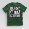 Straight Outta R.a Puram Boys Round Neck T-Shirt in Bottle Green Color