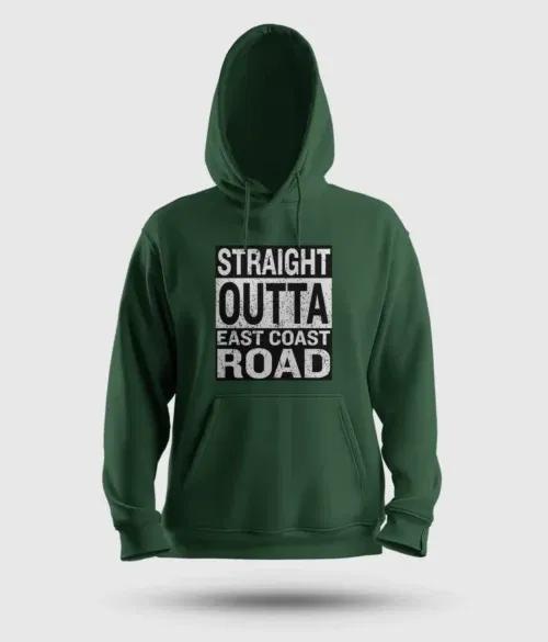 Straight outta ecr men/unisex hoodie in bottle green color