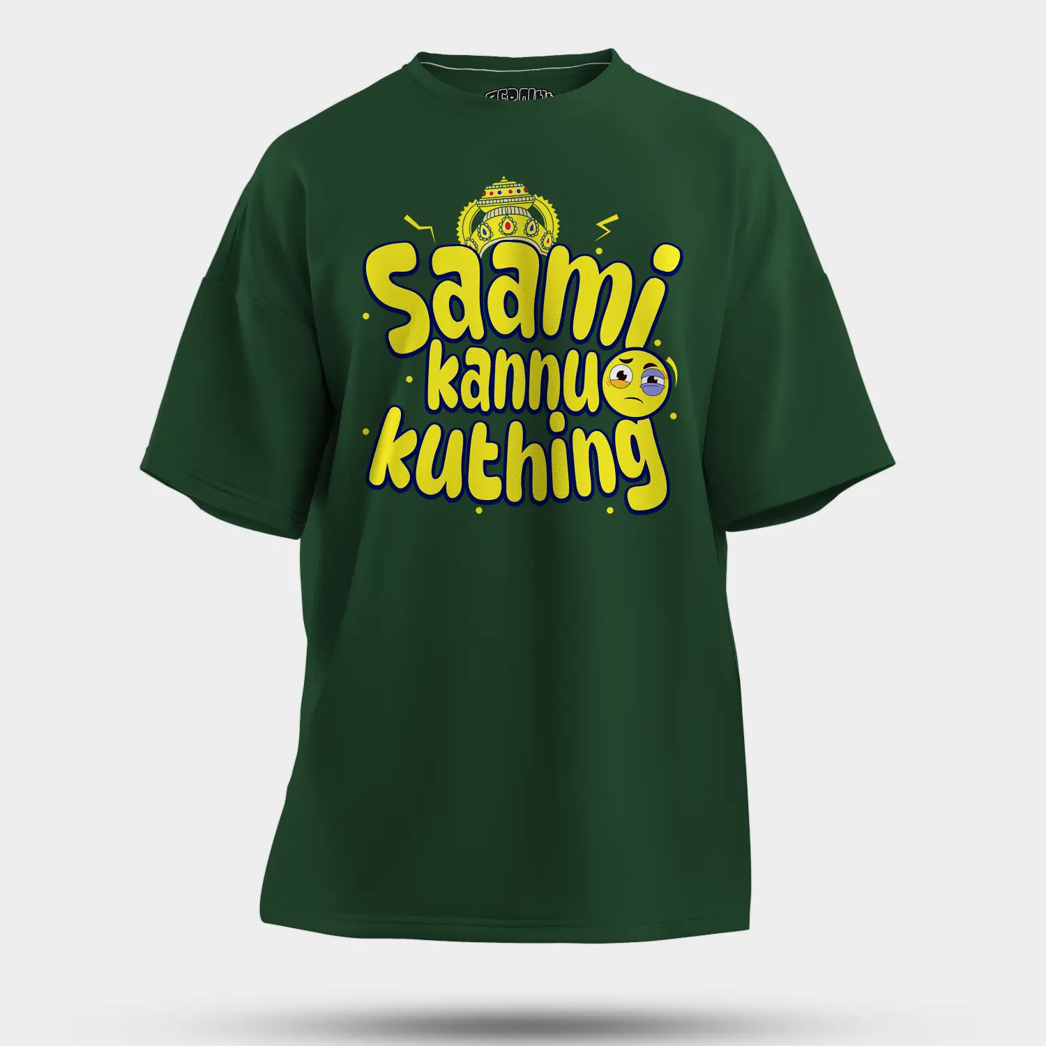 Saami Kannu Kuthing Men/Unisex Oversized T-Shirt in Bottle Green Color