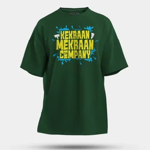 Kekraan mekraan company men/unisex oversized t-shirt in bottle green color