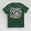 Straight Outta Pondy Boys Round Neck T-Shirt in Bottle Green Color