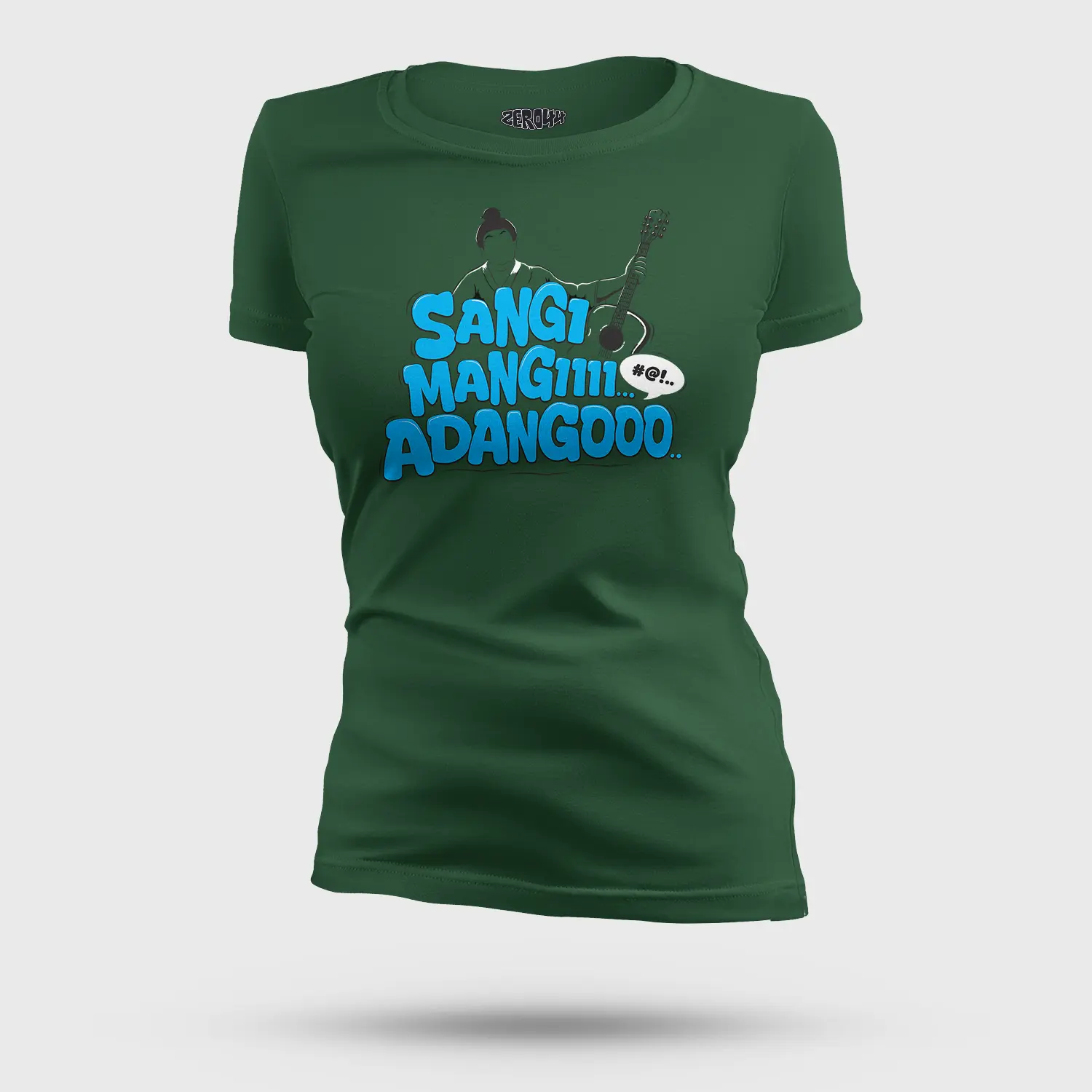 Sangi Mangiiiii….. Adangoooo Women's T-Shirt in Bottle Green Color