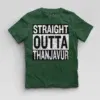 Straight Outta Thanjavur Boys Round Neck T-Shirt in Bottle Green Color