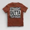 Straight Outta Tea Kadai Boys Round Neck T-Shirt in Brick Red Color