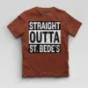 Straight Outta St. Bedes Boys Round Neck T-Shirt in Brick Red Color