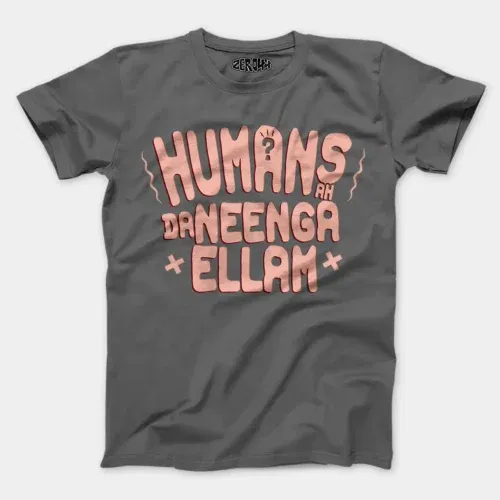 Humans ah da neenga ellam? Men/unisex t-shirt in charcoal melange color