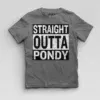 Straight Outta Pondy Boys Round Neck T-Shirt in Charcoal Melange Color
