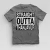 Straight Outta Thanjavur Boys Round Neck T-Shirt in Charcoal Melange Color