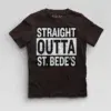 Straight Outta St. Bedes Boys Round Neck T-Shirt in Coffee Brown Color