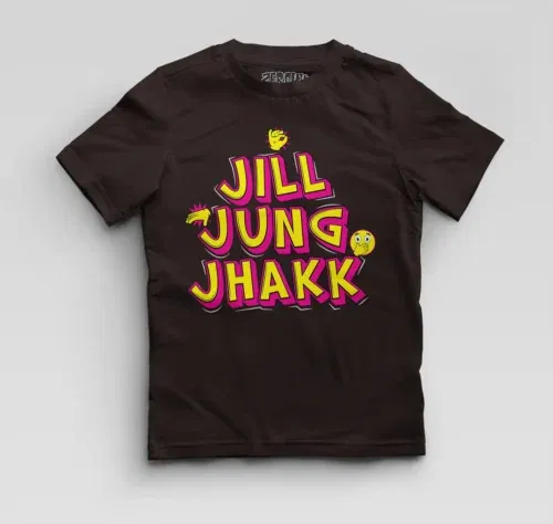 Jill jung jhakk boys round neck t-shirt in coffee brown color