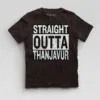 Straight Outta Thanjavur Boys Round Neck T-Shirt in Coffee Brown Color