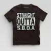 Straight Outta Sboa Boys Round Neck T-Shirt in Coffee Brown Color