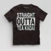 Straight Outta Tea Kadai Boys Round Neck T-Shirt in Coffee Brown Color