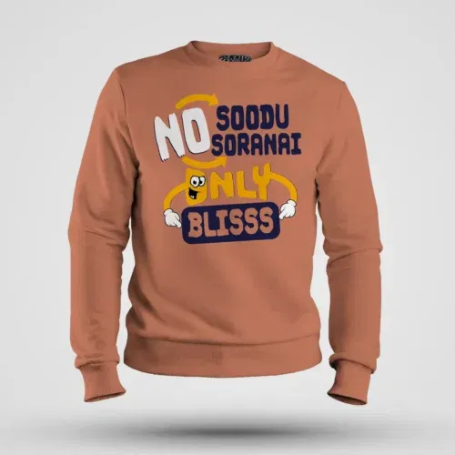 No soodu no soranai only blissssssss men/unisex sweatshirt in coral color