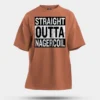 Straight Outta Nagercoil Men/Unisex Oversized T-Shirt in Coral Color