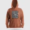 Straight Outta Church Park Men/Unisex Hoodie in Coral Color