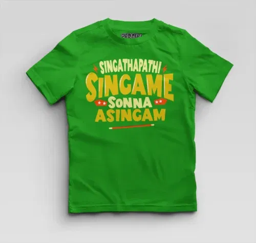 Singathapathi singame sunna asingam boys round neck t-shirt in flag green color