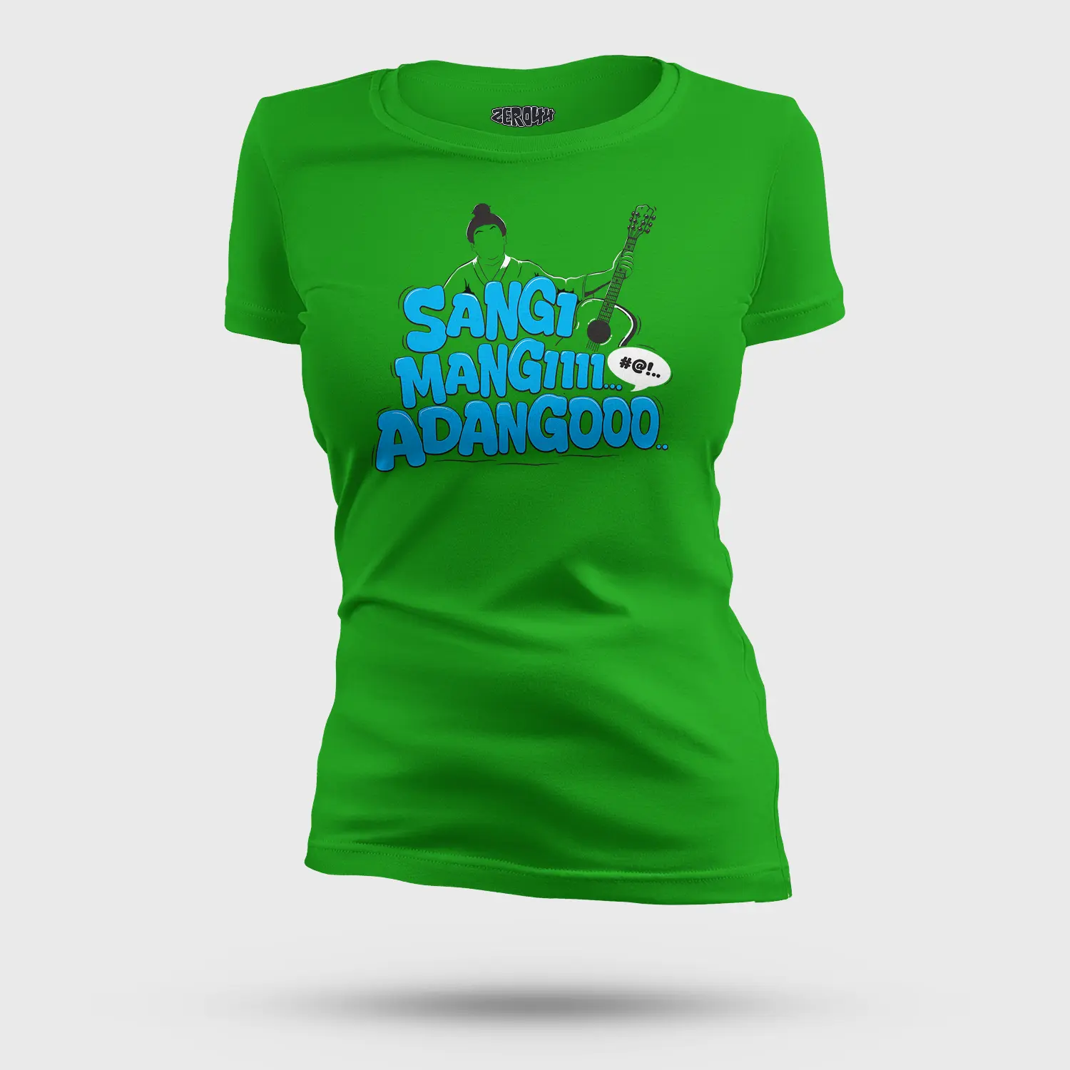 Sangi Mangiiiii….. Adangoooo Women's T-Shirt in Flag Green Color
