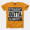 Straight Outta Alwarpet Men/Unisex T-Shirt in Golden Yellow Color