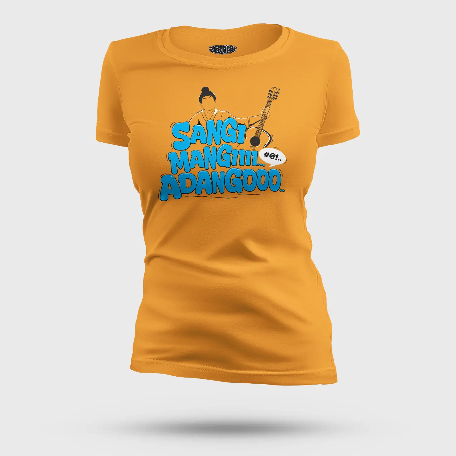 Sangi Mangiiiii….. Adangoooo Women's T-Shirt in Golden Yellow Color