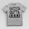 Straight Outta Sboa Boys Round Neck T-Shirt in Grey Melange Color
