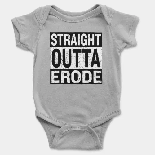 Straight outta erode onesie/romper in grey melange color