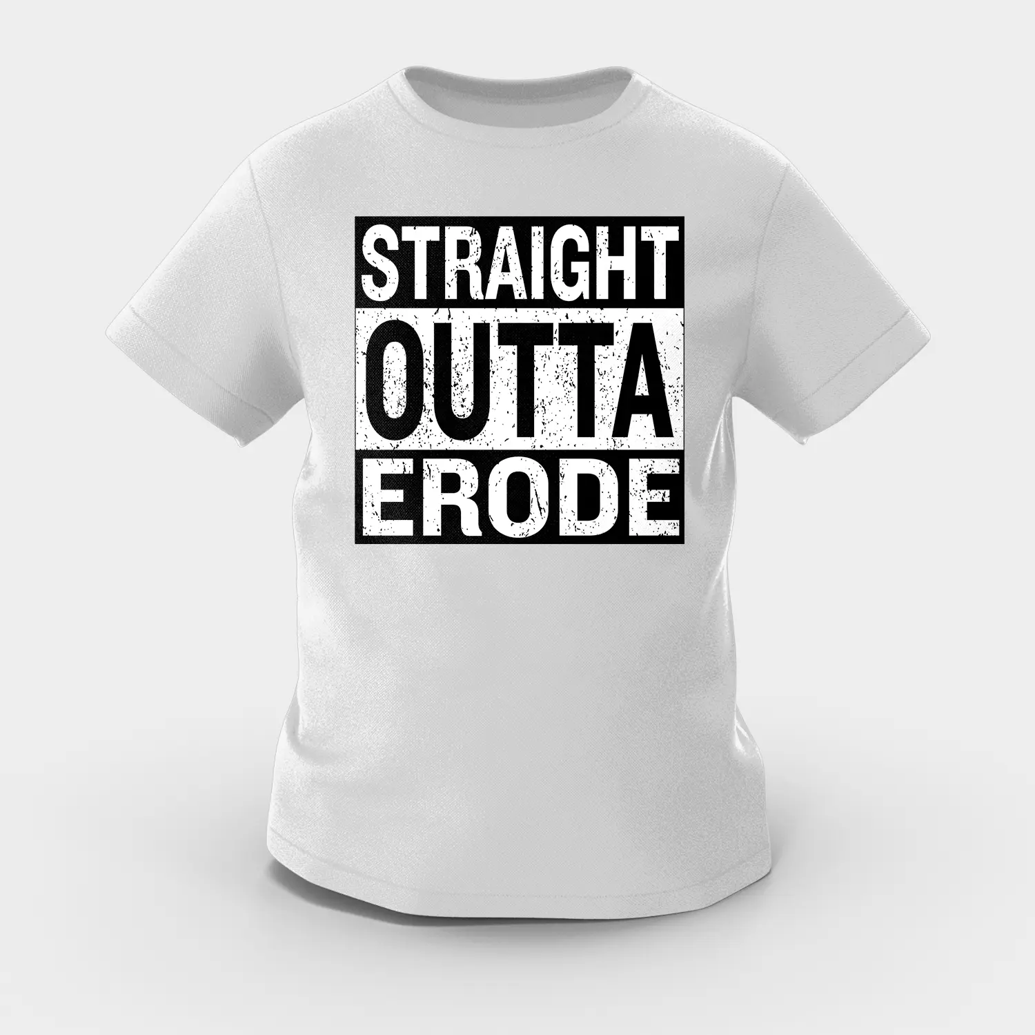 Straight Outta Erode Girls Round Neck T-Shirt in Grey Melange Color