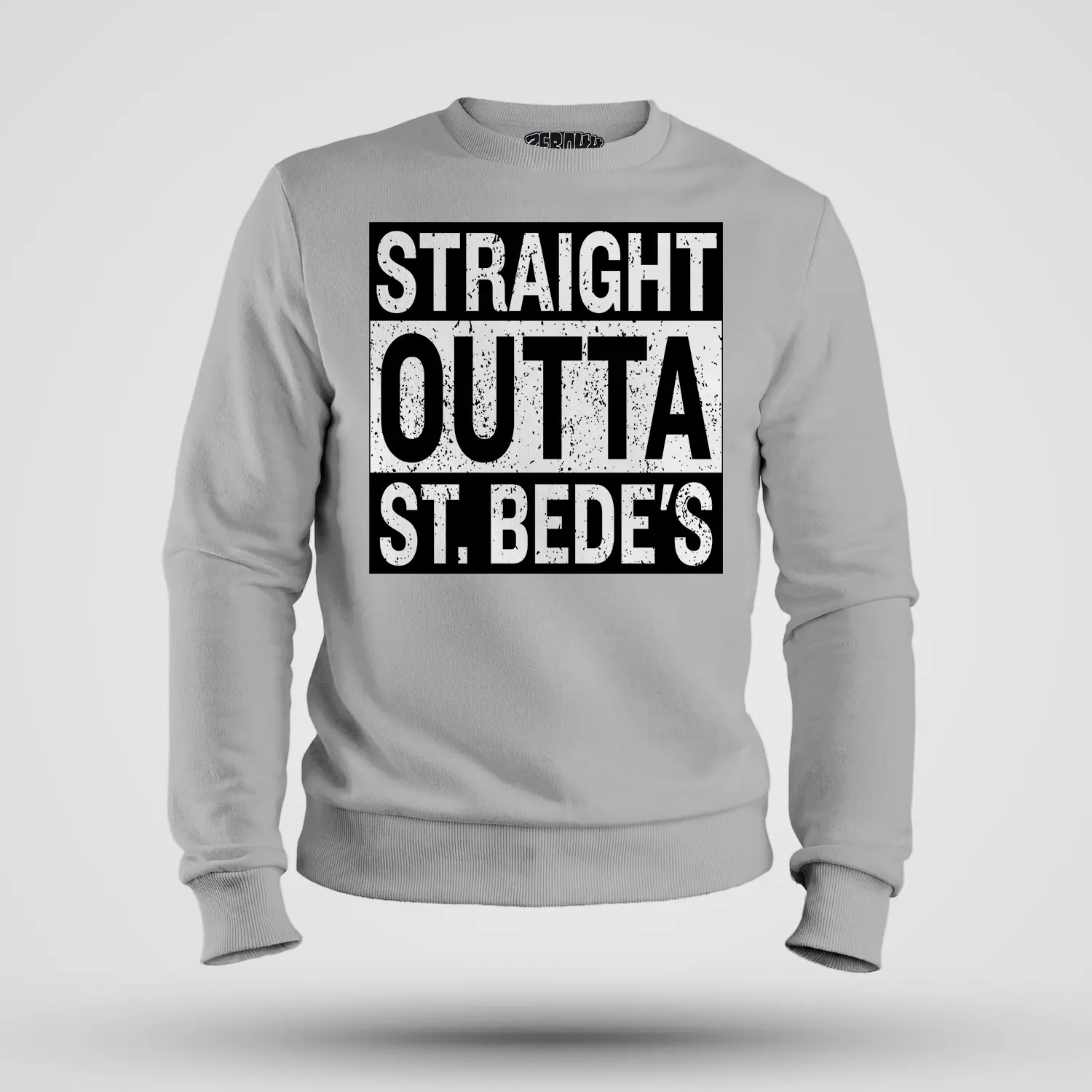 Straight Outta St. Bedes Men/Unisex Sweatshirt in Grey Melange Color