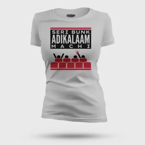 Seri bunk adikalaam machi women's t-shirt in grey melange color