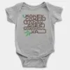 Money Comes Today Goes Tomorrow Ya Onesie/Romper in Grey Melange Color