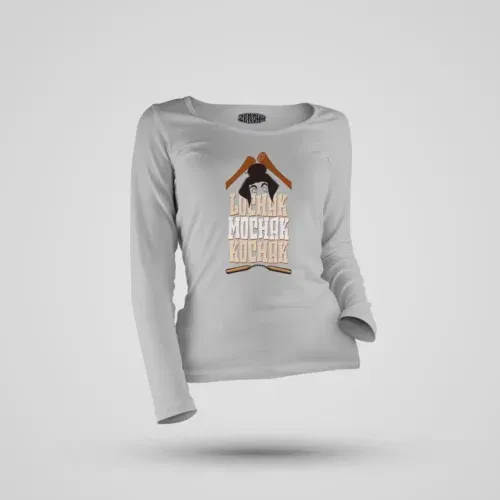 Lochak mochak kochak women's long sleeve t-shirt in grey melange color