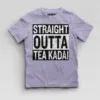 Straight Outta Tea Kadai Boys Round Neck T-Shirt in Lavender Color