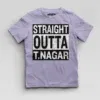 Straight Outta T-Nagar Boys Round Neck T-Shirt in Lavender Color