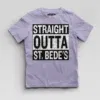 Straight Outta St. Bedes Boys Round Neck T-Shirt in Lavender Color