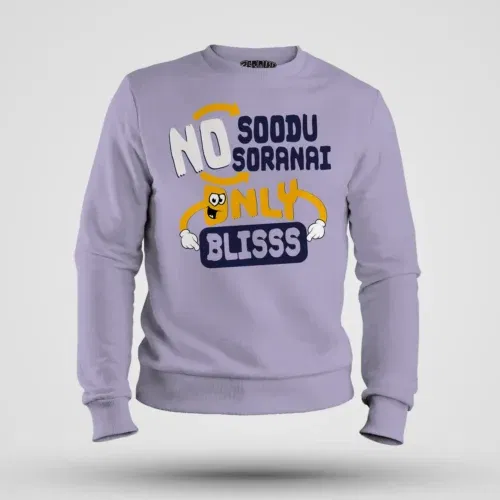 No soodu no soranai only blissssssss men/unisex sweatshirt in lavender color