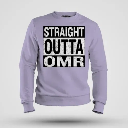 Straight outta omr men/unisex sweatshirt in lavender color