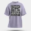 Straight Outta Anna University Men/Unisex Oversized T-Shirt in Lavender Color